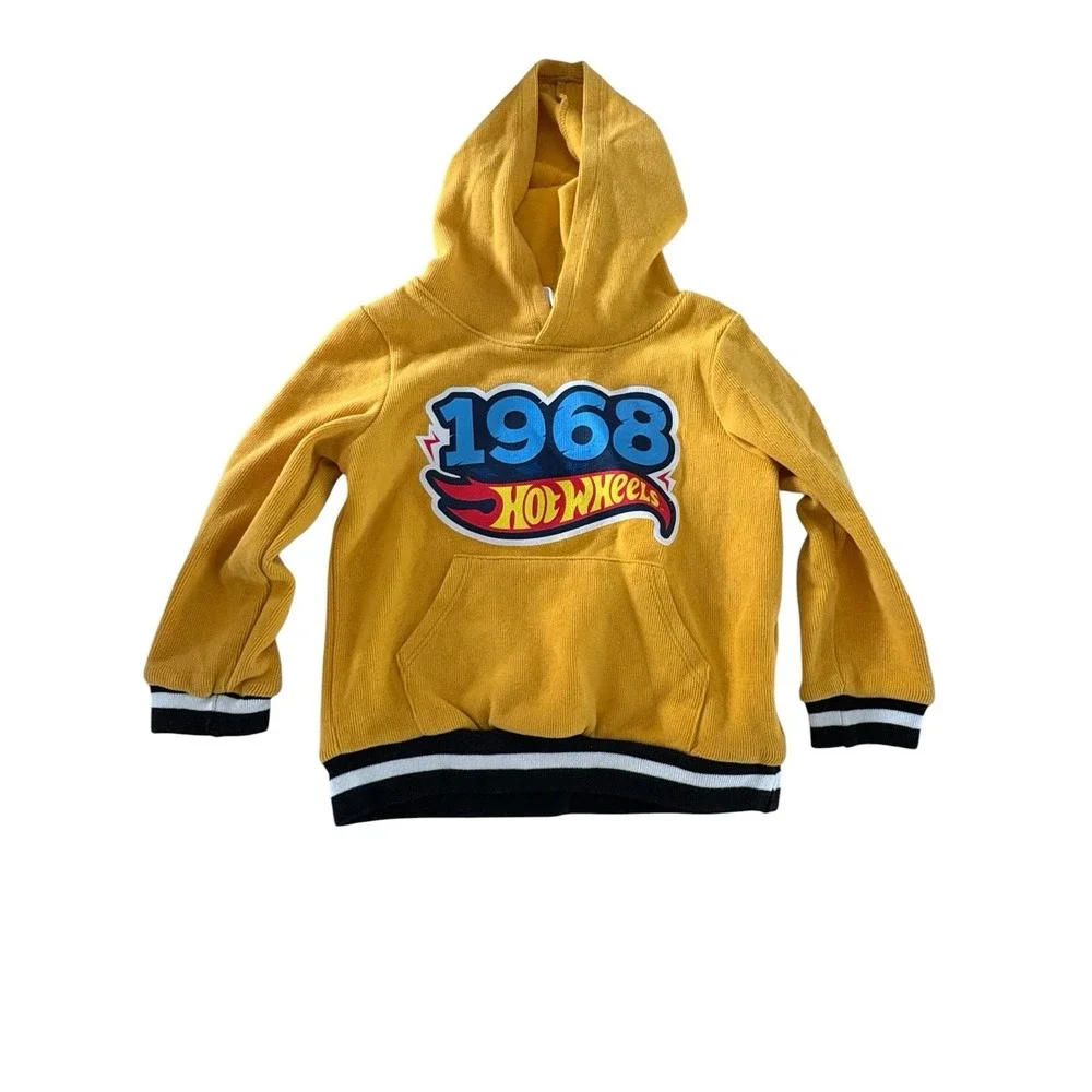 Yellow Hot Wheels Hoodie Sweatshirt Kids 3-4yrs